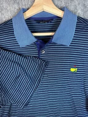 Masters Clubhouse Collection Striped Golf Polo Mens XL Made In Italy